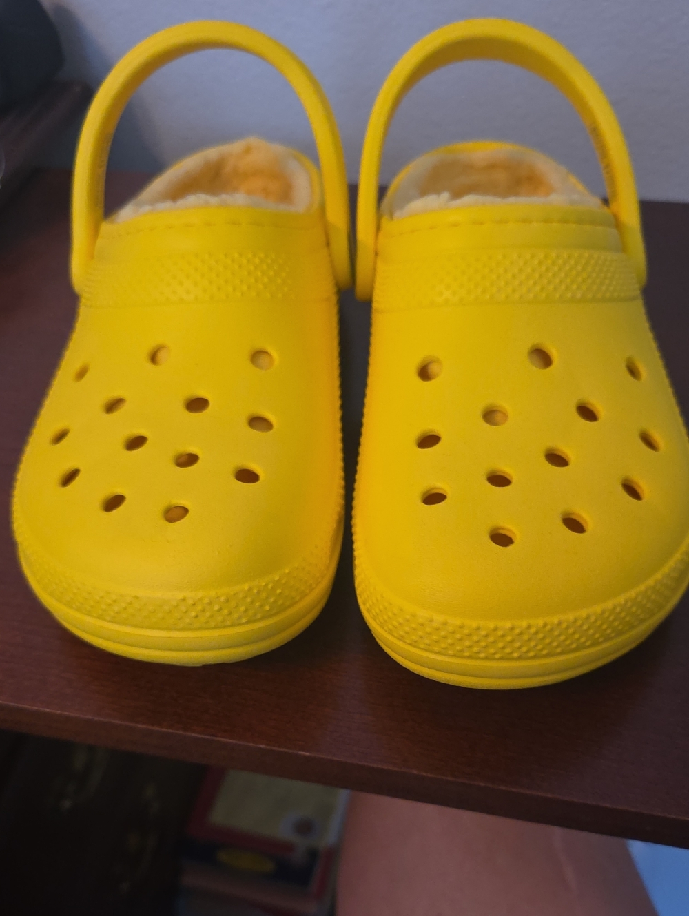 Crocs Yellow Faux-Fur Lined Clog Shoes